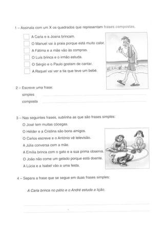 Fichas gramática 3º e 4º anos