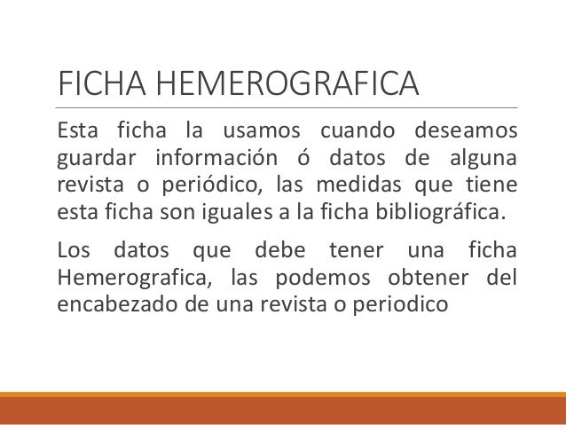 Fichas hemerograficas