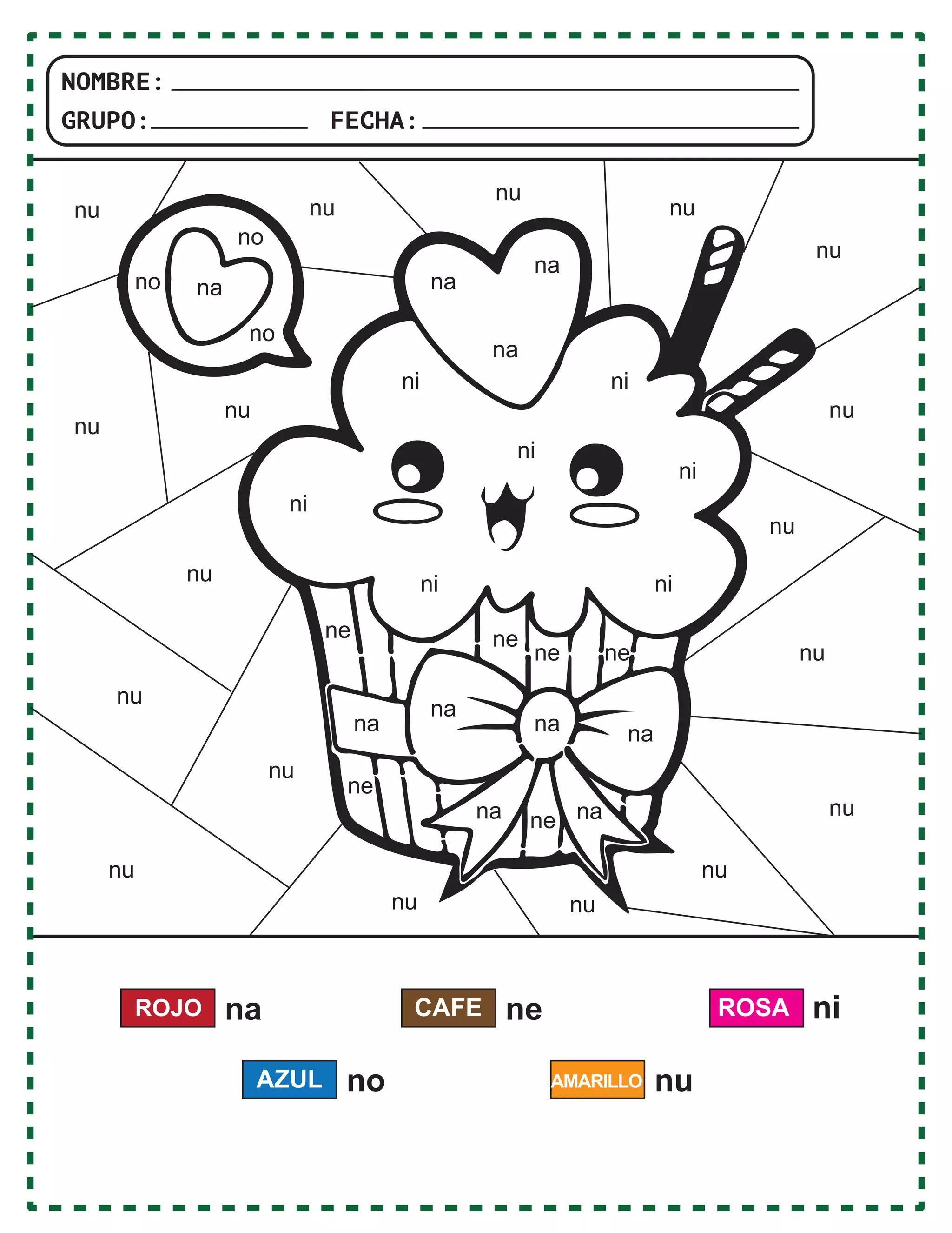 Fichas silabas para colorear | PDF