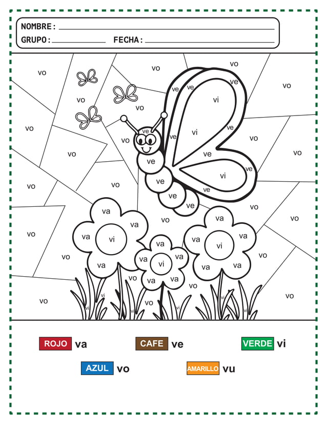 Fichas silabas para colorear | PDF