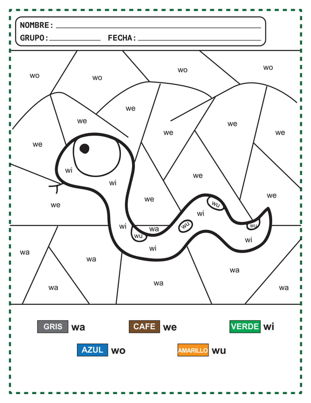 Fichas silabas para colorear | PDF