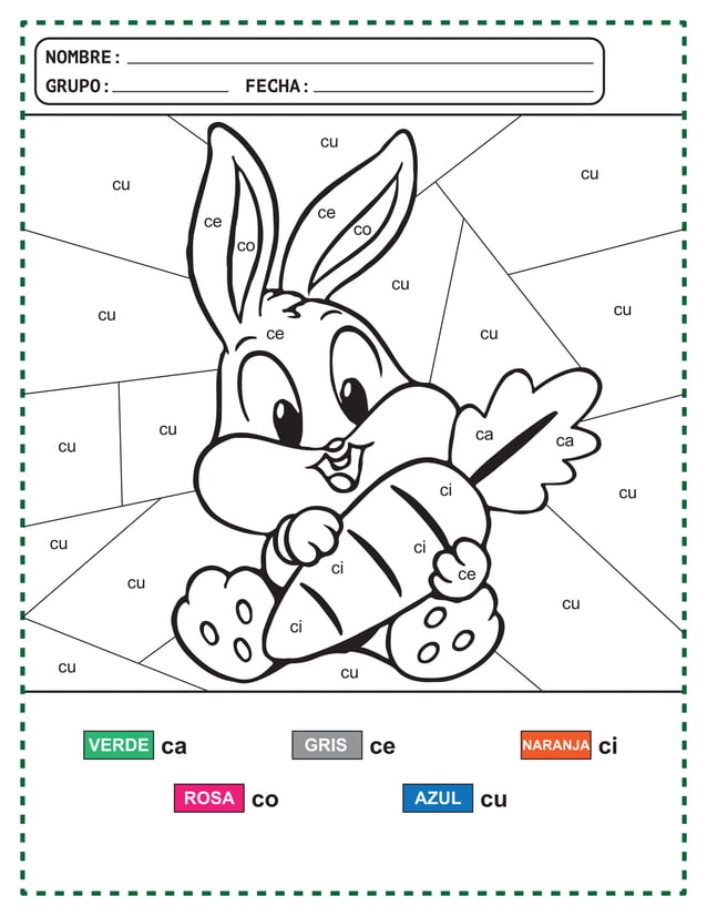 Fichas silabas para colorear | PDF