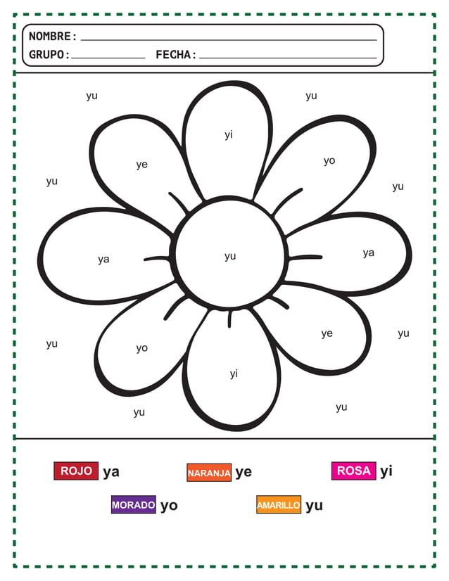 Fichas silabas para colorear | PDF