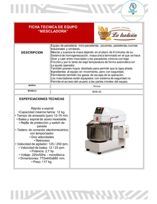 Fichas técnicas la tradición