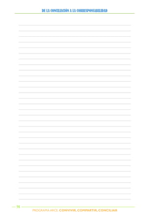 PROGRAMA ARCE. CONVIVIR, COMPARTIR, CONCILIAR
DE LA CONCILIACIÓN A LA CORRESPONSABILIDAD
58
 