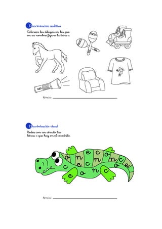 Discriminación visual y auditiva y grafía de las letras