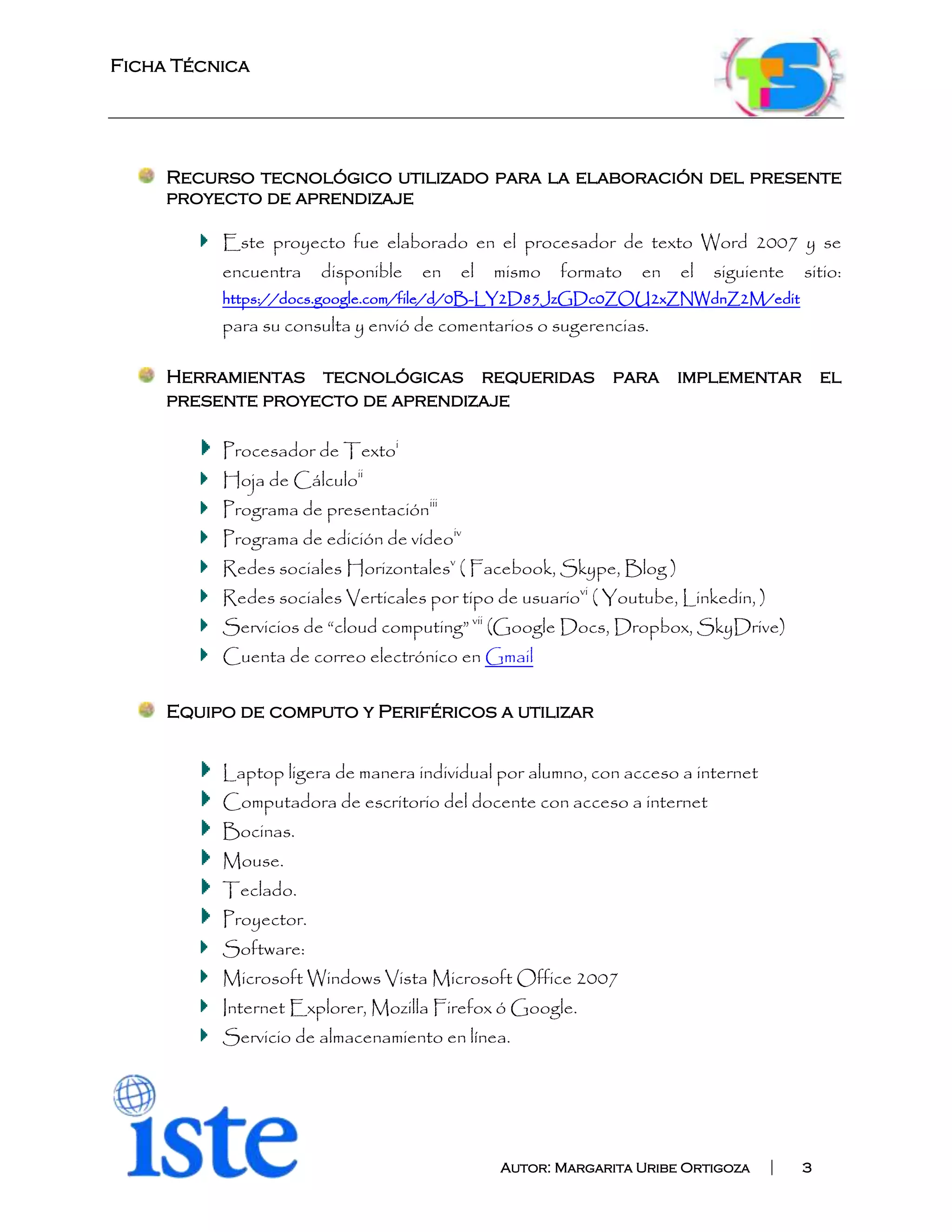 Ficha tècinca margarita uribe ortigoza