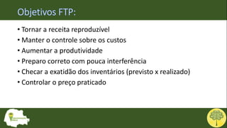 • Tornar a receita reproduzível
• Manter o controle sobre os custos
• Aumentar a produtividade
• Preparo correto com pouca interferência
• Checar a exatidão dos inventários (previsto x realizado)
• Controlar o preço praticado
 