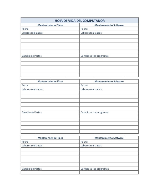 Hoja de vida de equipos de computo