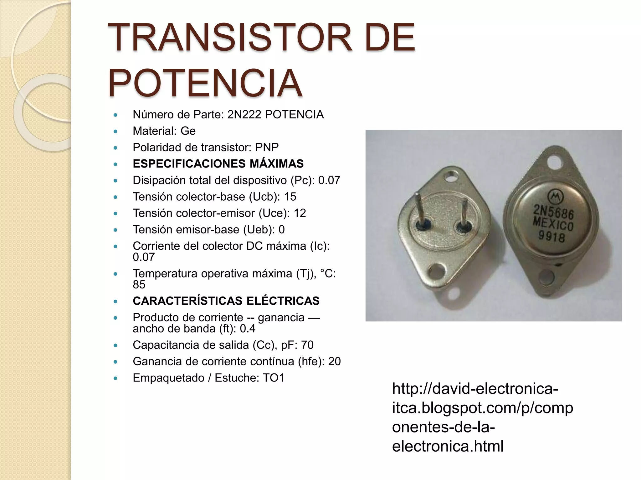 Ficha técnica de transistores | PPT