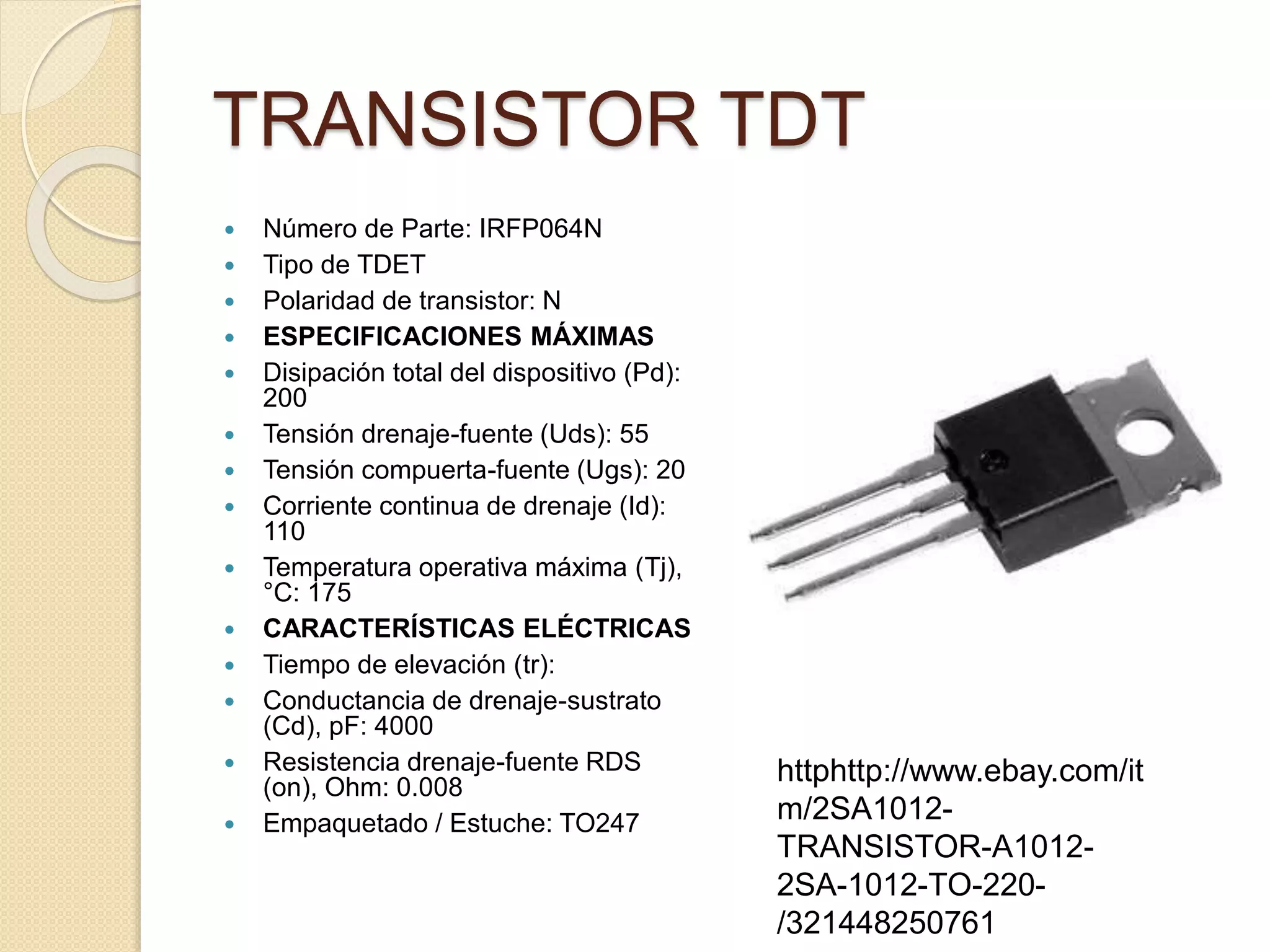 Ficha técnica de transistores | PPT