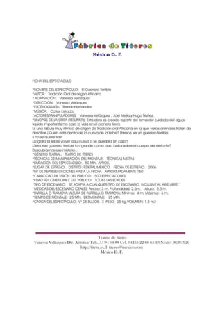 Ficha Técnica "El Guerrero Terrible"