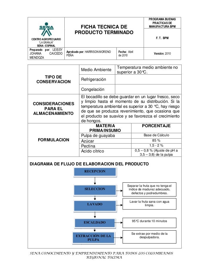 Informacion nutricional bocadillo de guayaba