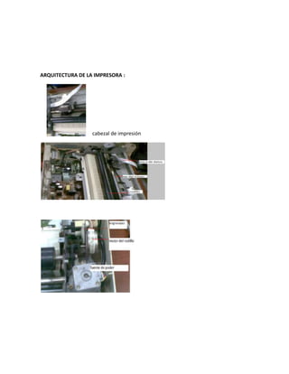 ARQUITECTURA DE LA IMPRESORA :




                  cabezal de impresión
 