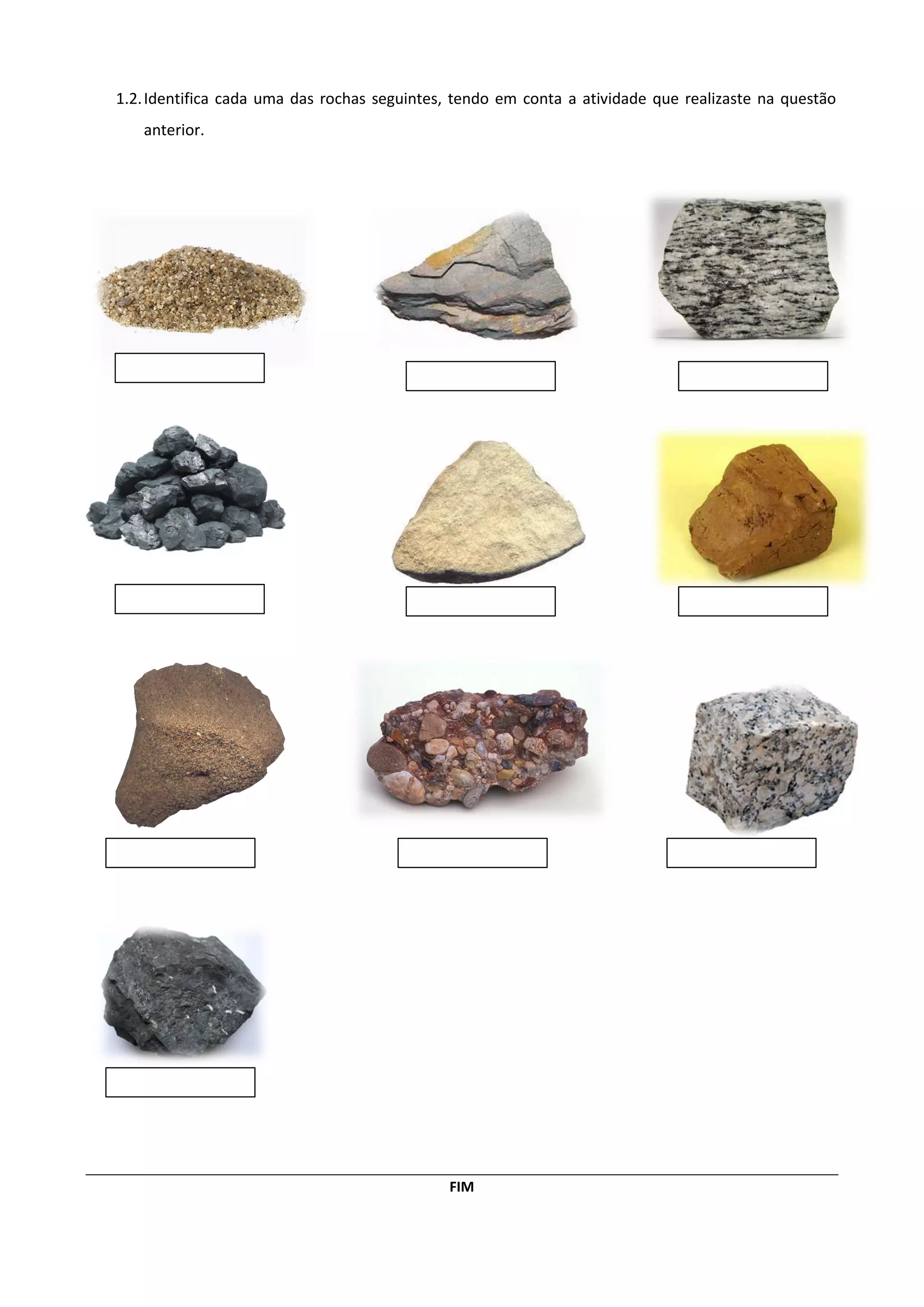 As Rochas Ficha teórico prática rochas | PDF | Geology | Science