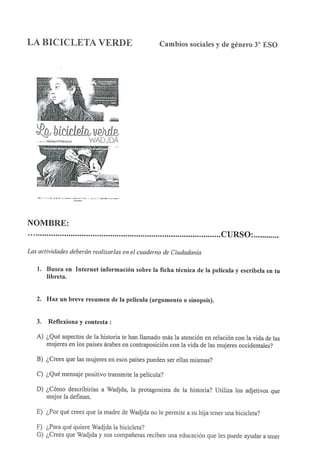 Ficha trabajo la bicicleta verde