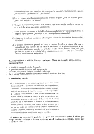 Ficha trabajo la bicicleta verde