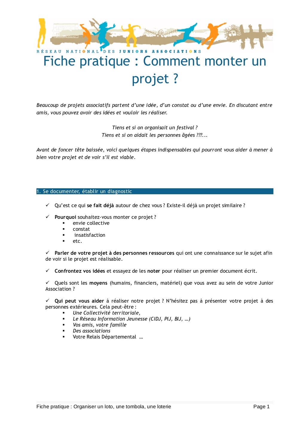 Fiche pratique comment monter un projet maj020909