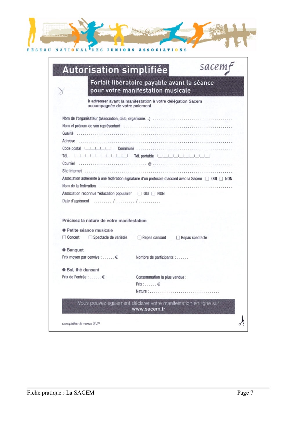 Fiche pratique la sacem