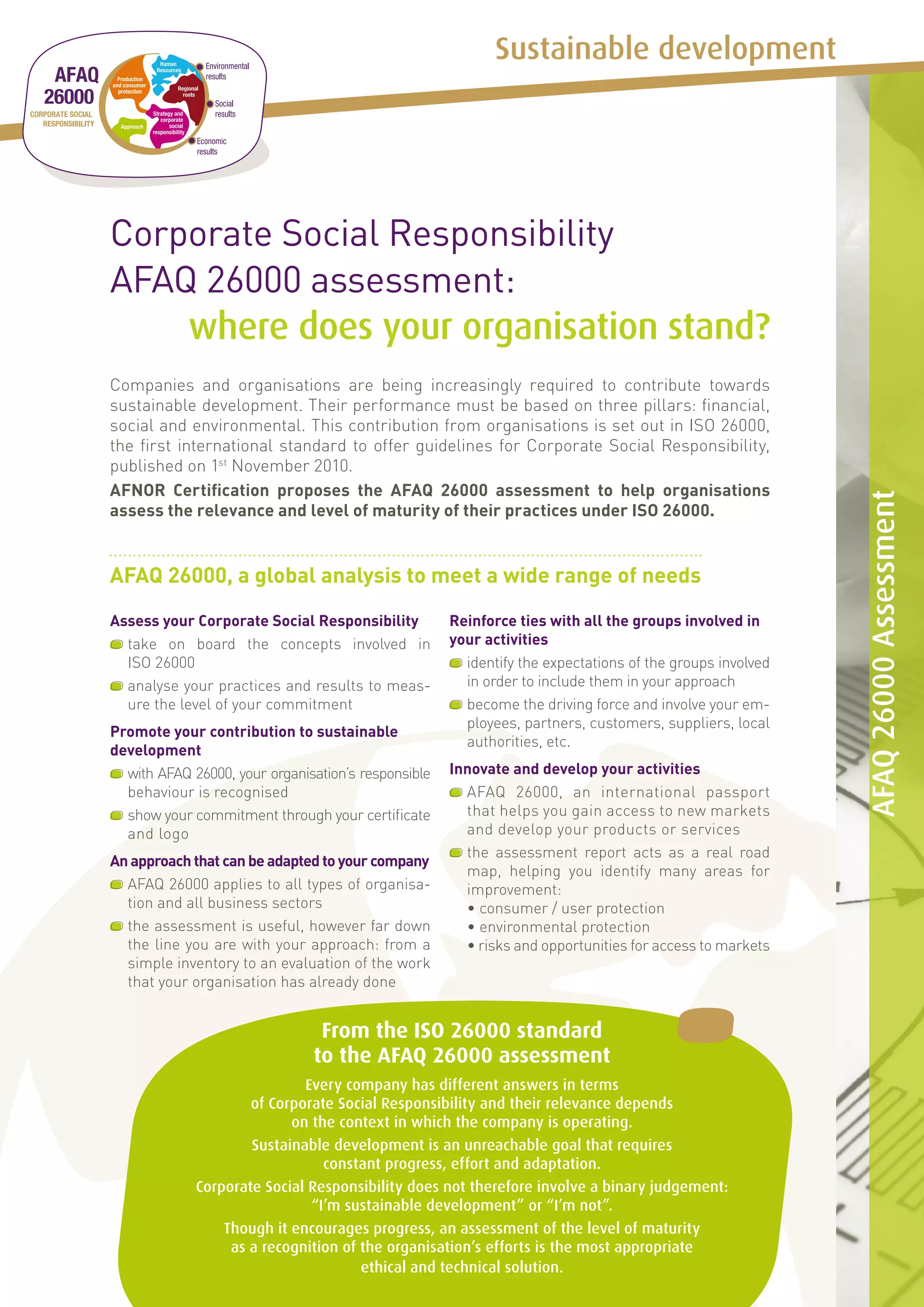 AFAQ 26000 assessment: where does your organisation stand? | PDF