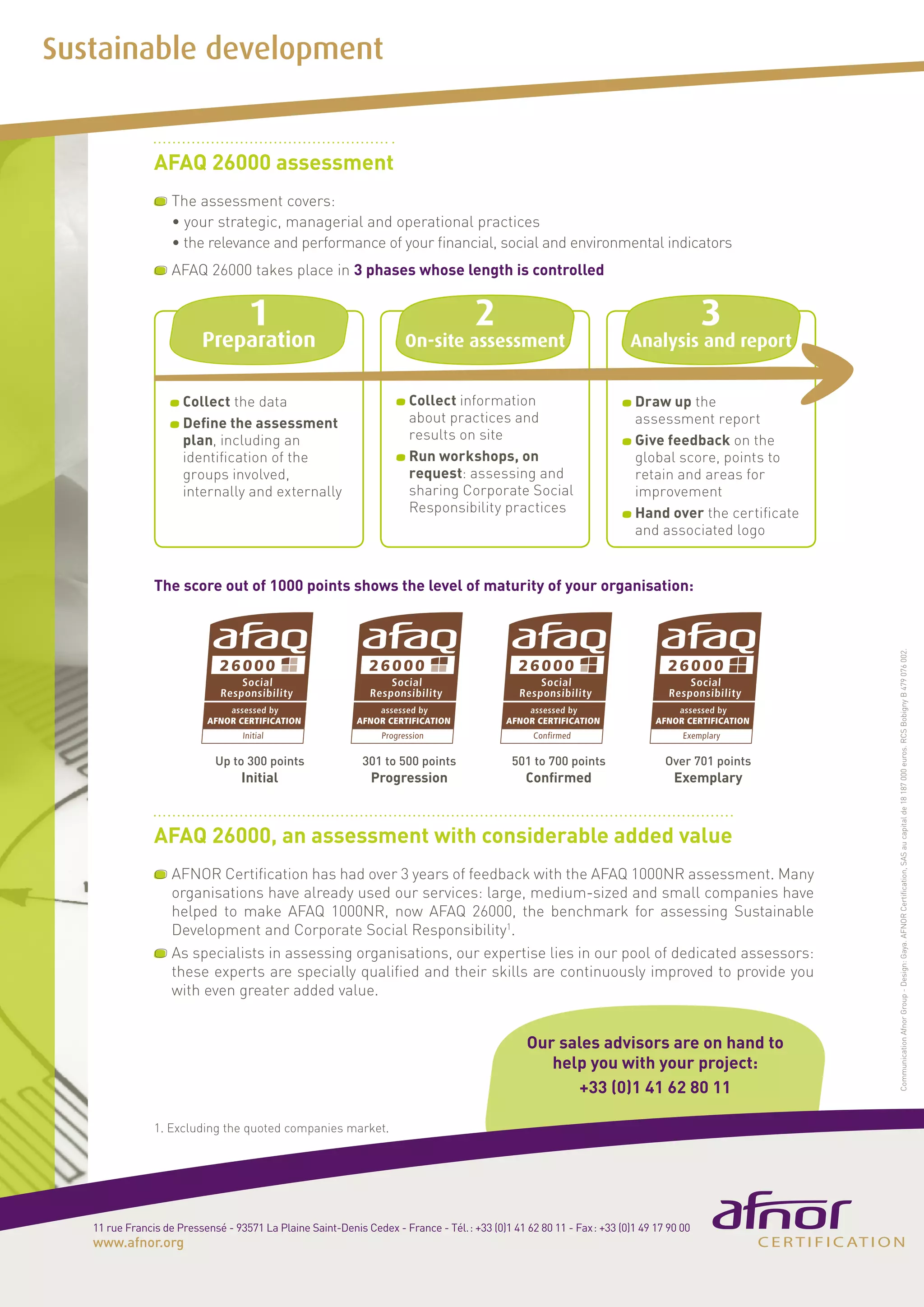 AFAQ 26000 assessment: where does your organisation stand? | PDF