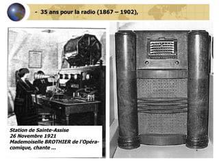 -  35 ans pour la radio (1867 – 1902), Station de Sainte-Assise   26 Novembre 1921   Mademoiselle BROTHIER de l'Opéra-comique, chante ... 
