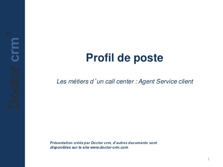 Fiche De Poste Agent Service Client Teleconseiller