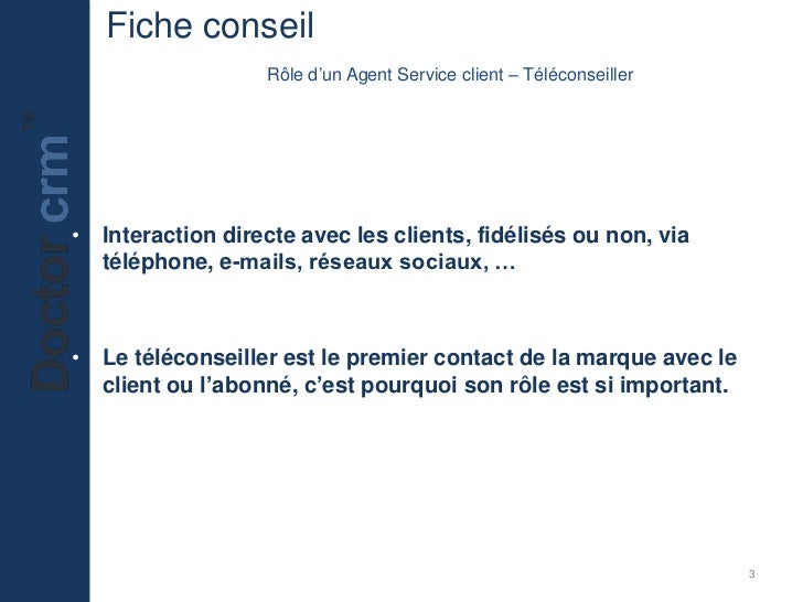 Fiche De Poste Agent Service Client Teleconseiller