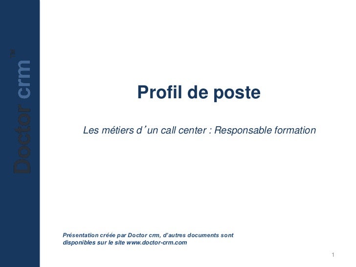 Fiche metier responsable formation
