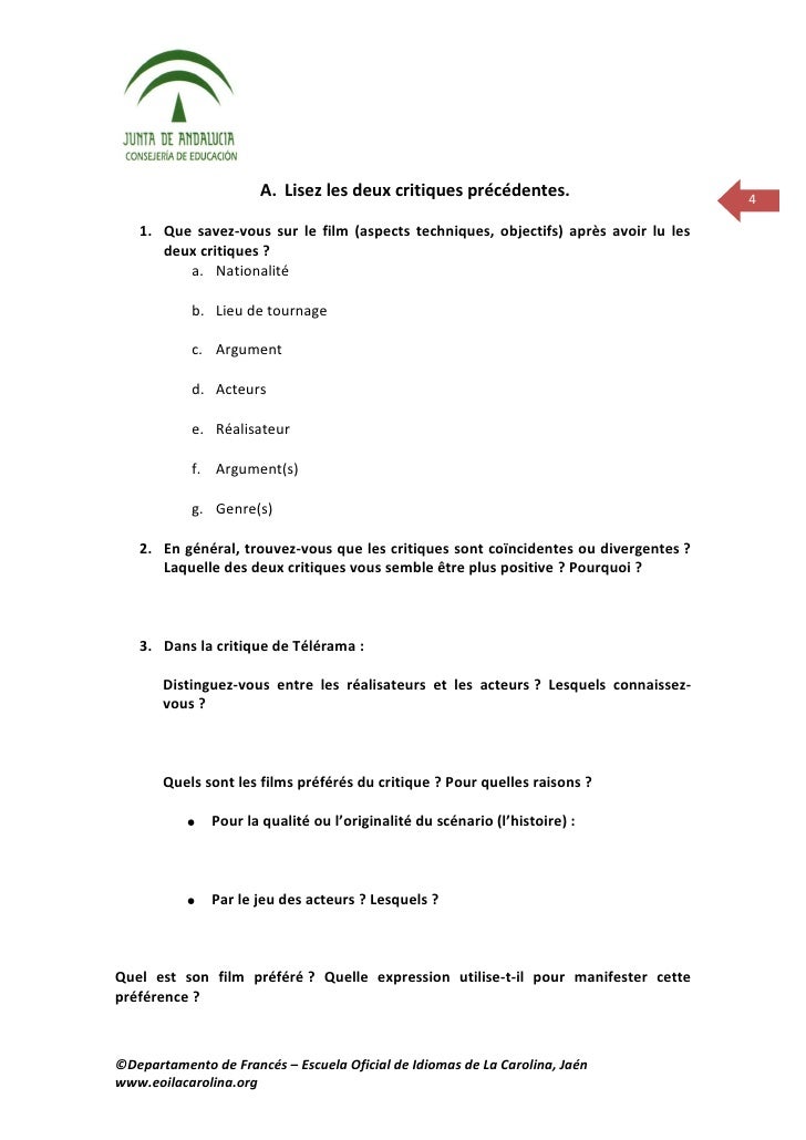 Fiche critique films b1 eoi la carolina fle