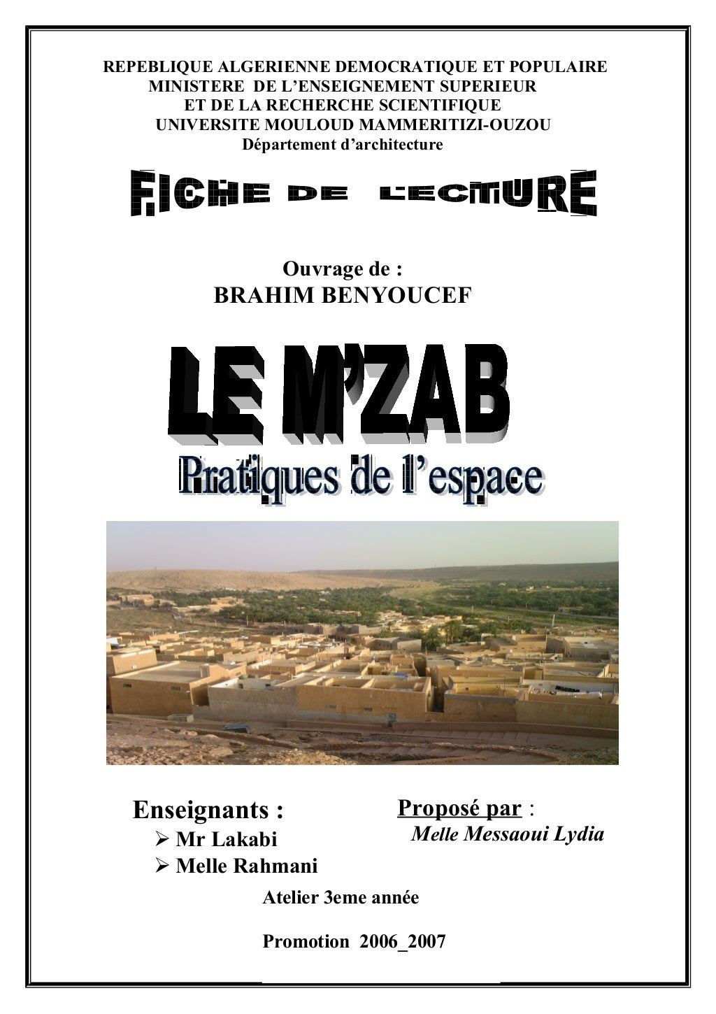 Fiche de lecture