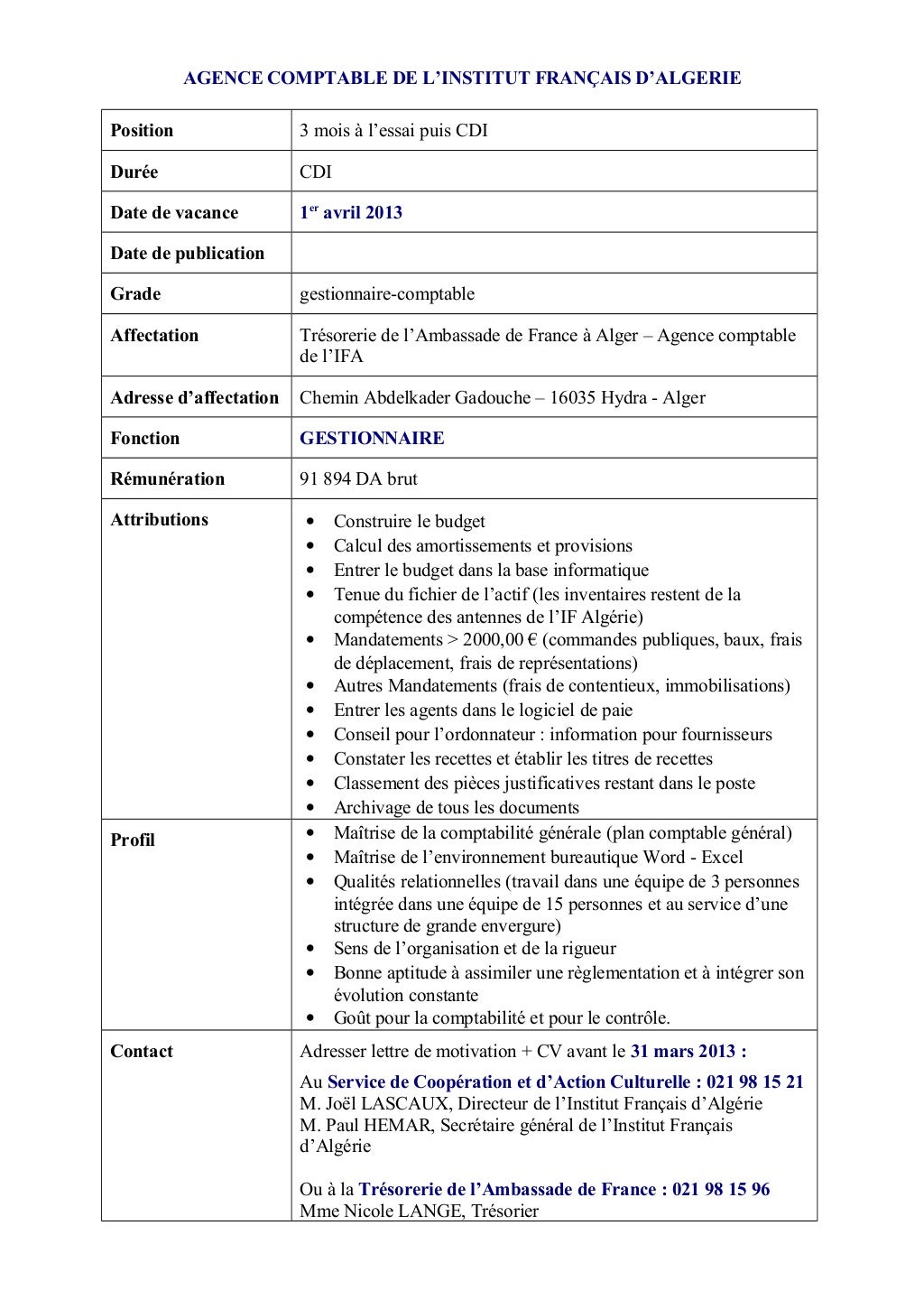 Fiche de poste gestionnaire2