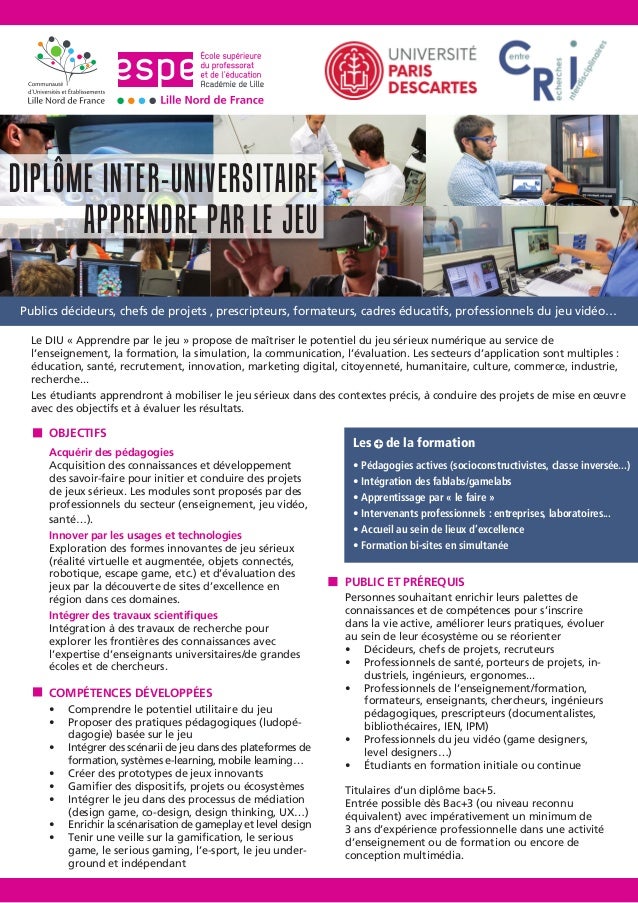 diplome universitaire jeu