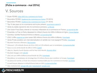 Fiche e-commerce Frenchweb - mai 2016
[Fiche e-commerce - mai 2016]
V. Sources
‣ Etude FEVAD, bilan	2015	du	e-commerce	en	...