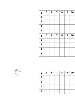 + 5 6 7 8 9 10
2
3
4
5
+ 5 6 7 8 9 10
2
3
4
5
+ 5 6 7 8 9 10
2
3
4
5
 
