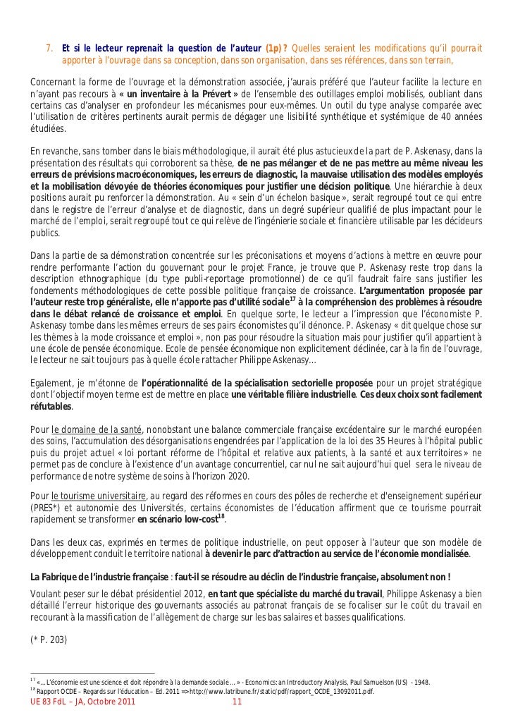 Fiche Lecture Les Decennies Aveugles Emploi Et Croissance Philippe