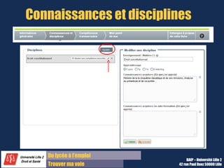 Du diplôme à l’emploi,
Franchir le pas
Bureau d’Aide à l’Insertion Professionnelle
42 rue Paul DUEZ -59000 LILLE
Aide de la Fiche Bilan Formation
Pensez à enregistrer régulièrement pour ne pas perdre vos données !
Une aide
avec
exemple
et
conseils
est
accessible
à tout
moment.
 