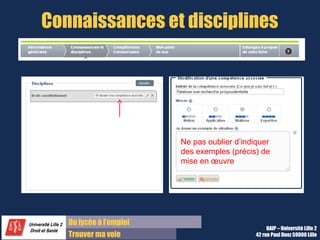 Présentation des onglets
 