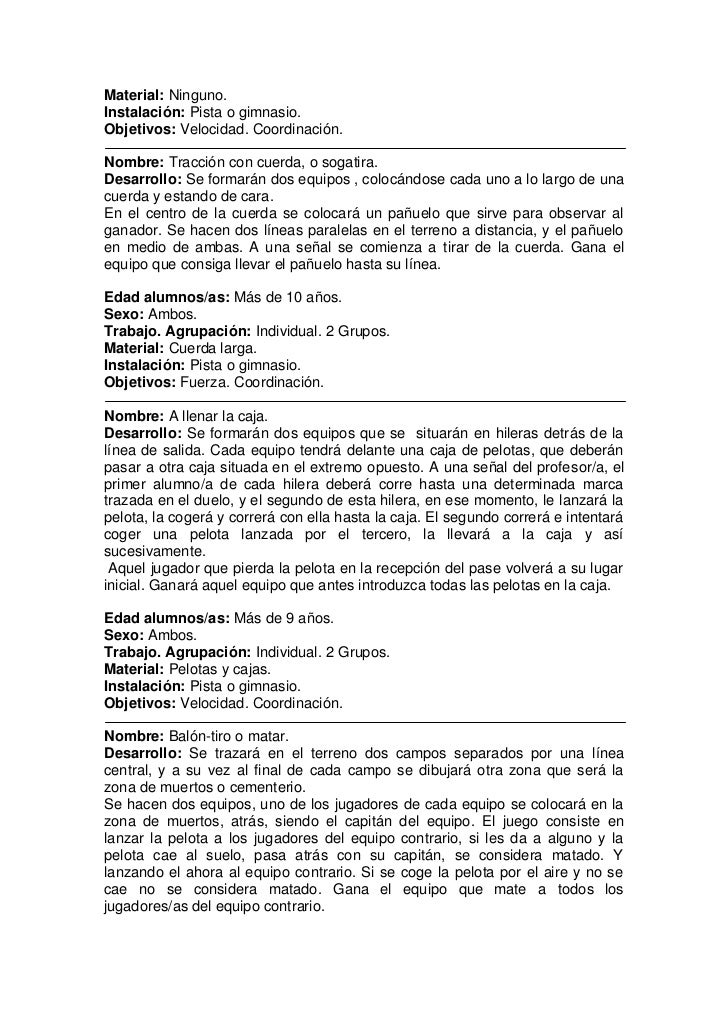 Fichero de juegos de educacion primaria