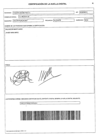 Documento de Salida al MAB de Facephi