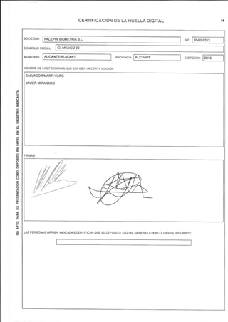 Documento de Salida al MAB de Facephi