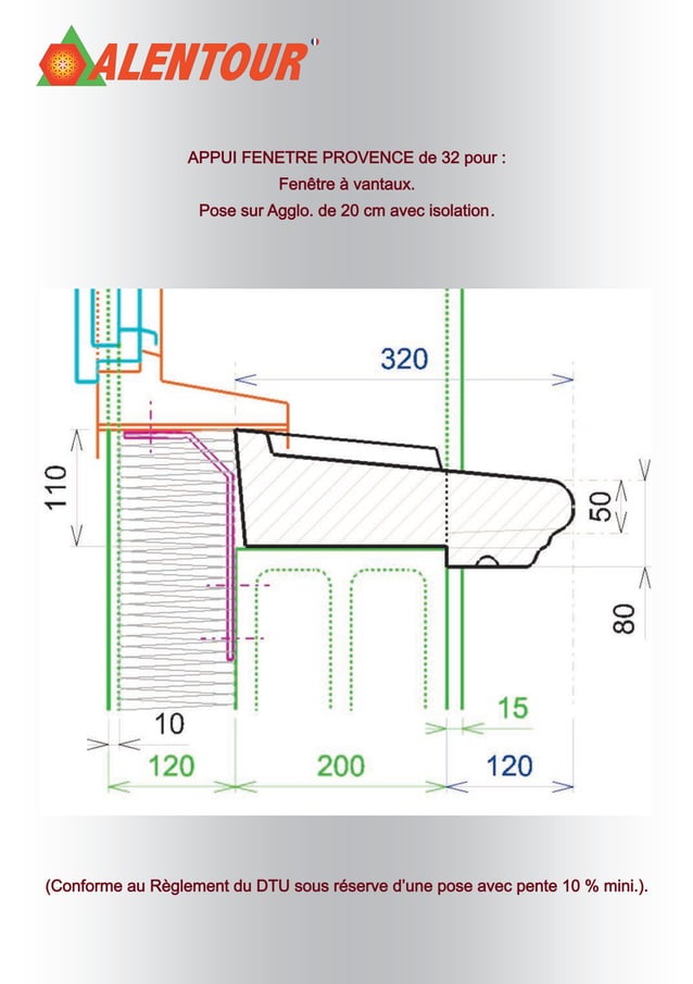 Fiche technique appuis seuils gamme provence pierre reconstituee beton prefabrique