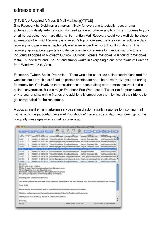 adresse email