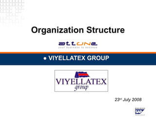 ● VIYELLATEX GROUP
Organization Structure
23rd
July 2008
 