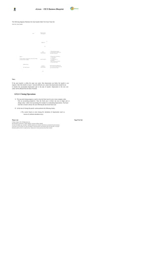 eGreen – FICO Business Blueprint




The following diagrams illustrates the Asset transfer (Inter Unit Asset Trans fer)
Inter Unit- Asset Transfer




                                                                                         R eq u e st le t te r
                                                                  ST ART
                                                                                          fo r Tr an s fe r




                                                                                                                 NO

                                                                                             Ap p ro v a l




                                                                                                        YES




                                                                                                                      1 . P la n ne d D e p re c ia tio n .
                                                                                               R un
                                                                                                                      2 . D e p re c ia tio n e f fe ct in t h e
                                                                                          D e p re c ia tio n
                                                                                                                      Cu r r en t C o st ce n t er



                   NO T E : -                                                                                          C h a n ge th e A ss et ma s te r ;
                                                                                                                       1 . C o st C en t e r
                   In A ss e t ma st er , C ha n g e th e Co s t c e n tr e, P la nt ,                                 2 . L o ca t ion
                   L oc a tio n a n d C u st o dia n .                                   A ss et Tr a n sf er          3 . P er s on n e l N o . o r
                                                                                                                       C u s to d ia n
                                                                                                                       f r om c ur r e nt C o st C e nt e r
                                                                                                                       t o n e w C os t Ce n te r


                                Onl ine P ro ces s
                                                                                                                      De p r e cia ti on will tr ig g e r th e
                                                                                             Mo n th ly
                                                                                                                      Co s t Ce n te r a n d th e e f fe ct w ill
                                Of f- line P r oc es s                                    D e p re c ia tio n
                                                                                                                      b e in n e w Co s t Ce n te r



                                                                                                END




Note:-

If the asset transfer is within the same cost center, then depreciation run before the transfer is not
required. But if the transfer of asset is between different cost centers then depreciation should be run
to transfer the accumulated depreciation upto to the date of transfer. Depreciation in the new cost
center will be affected from the date of transfer.



      4.5.2.4 Closing Operations

       A. The year-end closing program is used to close the fiscal year for one or more company codes
           from an accounting perspective. Once the fiscal year is closed, one can no longer post or
           change values within Asset accounting (for example, by recalculating depreciation). The fiscal
           year that is closed is always the year following the last closed fiscal year.

       B. At the time of closing the period, system performs the following checks;

                      o The system found no errors during the calculation of depreciation (such as,
                                 incorrec tly defined calculation keys)



Wipro Ltd.                                                                                                                                                          Page 92 of 146
© Wipro Limited, 2010, All Rights Reserved.
This document is proprietary to Wipro Infotech, a division of Wipro Limited.
You may not modify, copy, reproduce, republish, upload, post, transmit or distribute any material from this document,
in any form or by any means, nor may you modify or create derivative works based on the text of any file, or any part
thereof for public, private or commercial use, without prior written permission from Wipro Limited.
 