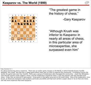 Kasparov vs. The World (1999)

                                                                   “The greatest game in
  ...