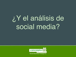 ¿Y el análisis de
 social media?


     Social Business Intelligence
 