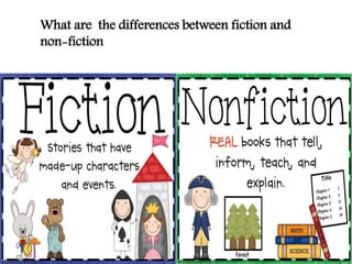 What are the differences between fiction and
non-fiction
 
