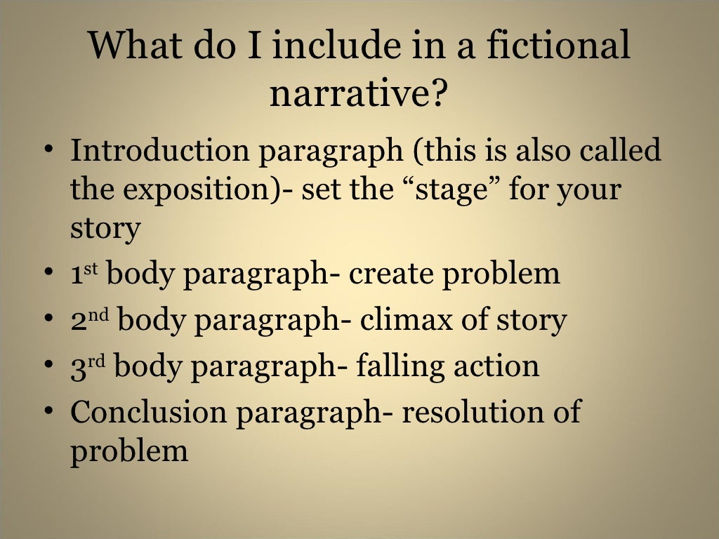 fictional narrative writing assignment