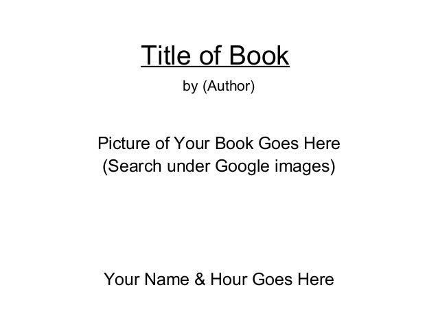 fiction book project presentation template